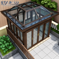 Verrière de style victorien en verre, design décoratif rétro, toit en verre trempé pour jardin de luxe, rétrocave de jardinage