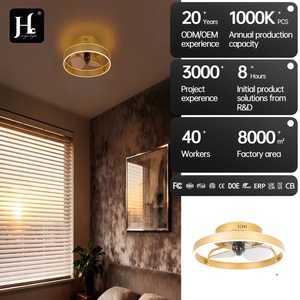 <b>Modern</b> Metal <b>Ceiling</b> Fan <b>Light</b> <b>LED</b> Daylight Illumination Remote Control Aluminum Body Surface Mounted Bedroom CRI 90 IP33 AC/DC - Product Image 3