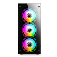 Factory Direct MicroATX Vertical PC Box Office Box Cabinet ATX Casing CPU Case with Acrylic and Aluminum Alloy Material