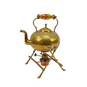 กาน้ำชาและกาแฟโลหะอะลูมิเนียมชุบทองโบราณ ของตกแต่งครัว ทำด้วยมือ สำหรับใช้ในบ้าน - Product Image 1