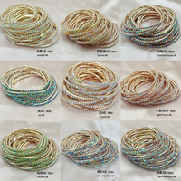 Bracelet tennis unisexe Fanda FD24081001 en laiton plaqué or, géométrique, tendance, coloré, 2MM, avec cristaux étincelants, vente en gros