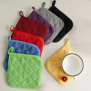 best selling latest design square pure cotton kitchen pot holder with custom private logo