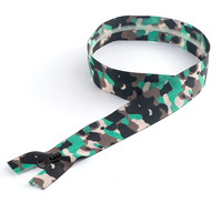 Personnalisé # 5 bandes de fermeture éclair en nylon écologiques à double curseur, imprimées camouflage, accessoires de couture pour sacs à main
