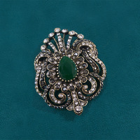 Nouvelle broche en cristal de style vintage ajourée, style indien-pakistanais, broche de costume, accessoire pour femme, élégant cadeau pour foulard