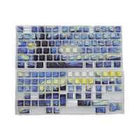 Customized Cherry Keyboard Van Gogh Crow Wheat Field PBT Keycaps French OEM Sublimation Transparent Side Engraved OEM