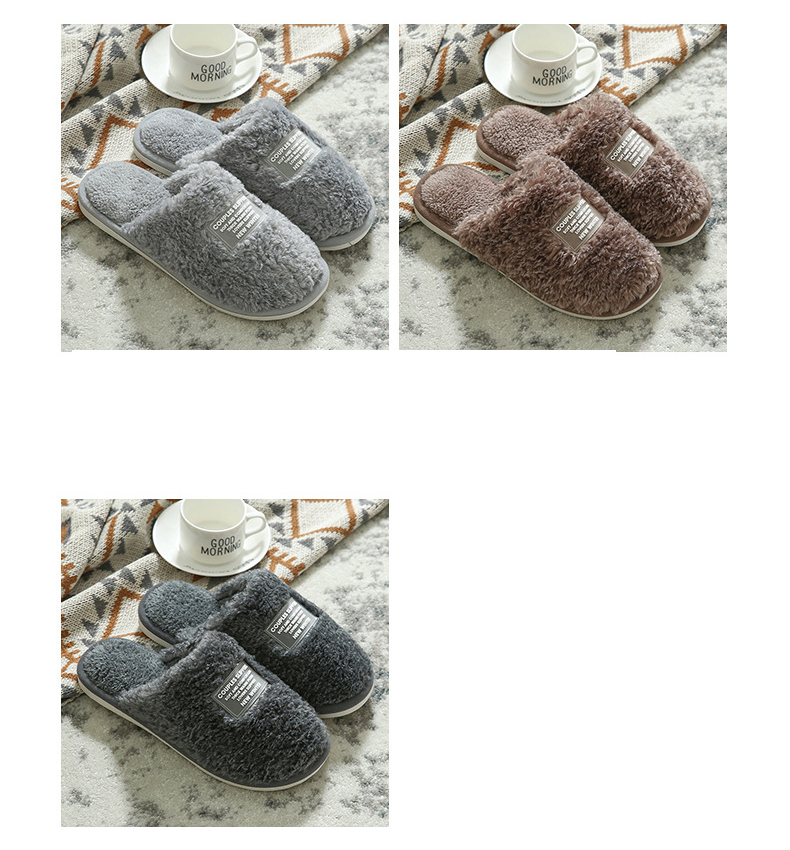 Couples Home Cotton Slippers Comfortable Warm Soft House Slippers Winter