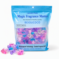 Perles de lessive en gel 5-en-1 directement de l'usine, parfum cacao nordique, écologiques, nettoyage en profondeur 8X, antibactériennes, parfum camélia, microcapsules longue durée