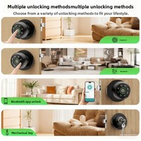 Serrure de porte intelligente Tuya à empreinte digitale, connectée au cloud, pour entrée sans clé rechargeable, idéale pour la maison, le bureau, la chambre, l'appartement, garantissant la confidentialité