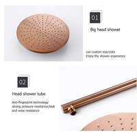 Ensemble de douche professionnel de luxe en or rose brossé pour salle de bain, avec robinet de douche