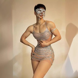 Novance Y3769 sapanlar ile bir boyut parti Rhinestone elbise Mini kokteyl elbise kadınlar için seksi bayan parti doğum günü için giymek - Product Image 2