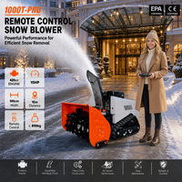 Souffleuse à neige tout-terrain hybride robuste de qualité commerciale VOL, 15 CV, à essence, avec télécommande, pour une largeur de déblaiement de 100 cm