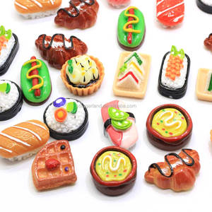 Pendientes asimétricos de resina de salmón para mujer y niña, aretes colgantes de comida, bolas de arroz, pan, Sushi, regalo de joyería único - Product Image 2