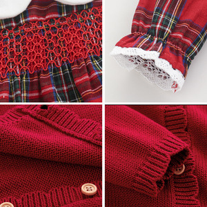 Ensemble jupe et haut en coton doux à carreaux pour bébés filles, collection automne-hiver 2026, 0-3 <span class=keywords><strong>ans</strong></span> - Product Image 4