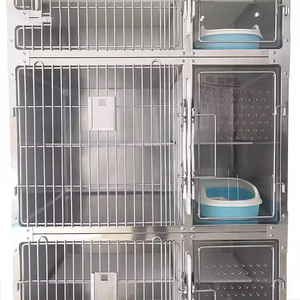 Grand Large <span class=keywords><strong>Cage</strong></span> à chat robuste pour chats Maison durable pour animaux de compagnie pour chats Portes en acier inoxydable 304 avec bac à litière à trois couches 6 boîtes - Product Image 2