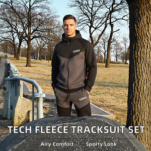 Conjunto Deportivo de Alta Calidad para Hombre, Tejido 3D, con Logotipo Personalizado, Transpirable, Sudadera con Capucha y Pantalones Deportivos, 2 Piezas, Combinación de Colores - Product Image 2