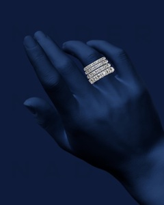 NUEVO ANILLO CON PATRÓN EXCLUSIVO, Oro Blanco de 18K, Anillo de Diamantes Clásico con Certificación IGI para Compromiso y Boda - Product Image 2