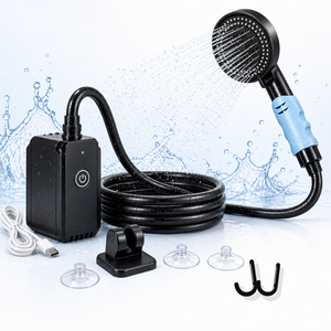 Kit de douche portable électrique rechargeable pour le camping, débit de 8 L/min, <span class=keywords><strong>port</strong></span> de charge Type-C pour le camping, la randonnée en plein air et le bain - Product Image 1