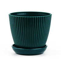 Pot de fleurs circulaire moderne en PP avec trous de drainage, durable, capacité de 1,46 L, pour la maison, le jardin et le bureau