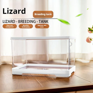 خزان تربية الحيوانات الأليفة المستطيل الحديث الفاخر لسطح المكتب ، صينية بلاستيكية صديقة للبيئة مع ميزة دافئة لتربية السحلية - Product Image 2