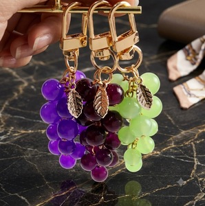 Crystal Glass Grape Fruit Keychain Decoration Women Bag Pendant Cute Ladies Key Chain Car <b>Keyring</b> Mini Handbags Backpacks <b>Charm</b> - Product Image 1