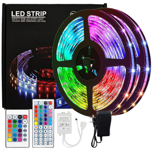 Dc12v SMD5050 RGB <span class=keywords><strong>LED</strong></span> ánh sáng 18/30/60leds/M linh hoạt với 24key/44 phím IR điều khiển từ xa CE ROHS chứng nhận thông minh dải đèn - Product Image 1