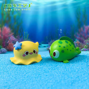 Nouvelles figurines mignonnes de dessins animés de pieuvre, de crabe <span class=keywords><strong>et</strong></span> d'êtres marins, décorations de scène pour aquarium DIY, petits ornements de bureau - Product Image 4