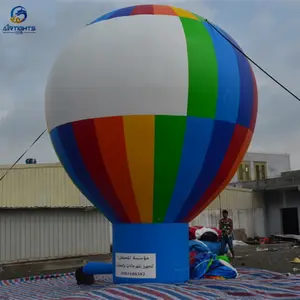 Factory Direct Hot Air Balloon Shape Advertising Competitive Rainbow Inflatable Ground Balloon
