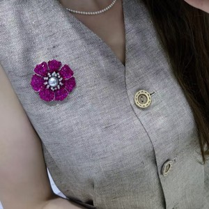 Broche de Abrigo Grande con Diseño de Rosa de Estilo Retro Lujoso, Accesorio de Moda Versátil para Venta al por Mayor y al Detal - Product Image 4