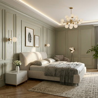 Cadre de lit double moderne et élégant de taille King Mobilier de chambre à coucher Ensemble de literie de luxe Canapé Queen Lit escamotable pour meubles de maison