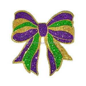 Новая нашивка-аппликация <span class=keywords><strong>2026</strong></span> года: блестящий розовый бантик с пайетками в форме рака, пришивная или термоклеевая, для декора одежды на Марди Гра, вышитые пайетками нашивки - Product Image 6