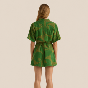 Albornoz Boho Floral Jacquard para Mujer, Largo hasta la Rodilla, <span class=keywords><strong>Manga</strong></span> <span class=keywords><strong>Corta</strong></span>, Algodón, Felpa, Altamente Absorbente, para Hoteles y Resorts, Venta al por Mayor - Product Image 3