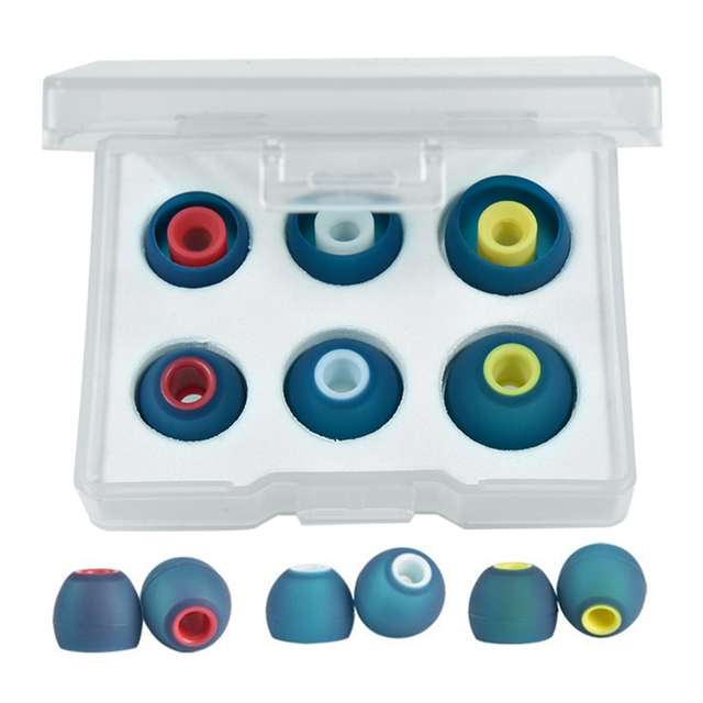 3Pairs Silicone in Ear Earphone Earplugs Case Replacement Comfort S M L Size IEM Ear Plug Tips for 3.5-4.5mm Airbuds Accessories