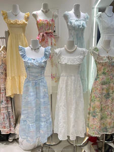 Elegante <span class=keywords><strong>Abito</strong></span> Casual Estivo-Autunnale <span class=keywords><strong>in</strong></span> Chiffon e <span class=keywords><strong>Pizzo</strong></span> Tinta Unita <span class=keywords><strong>con</strong></span> Vita Naturale per Occasioni Religiose - Product Image 2