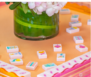Mi Mahjong Serie LUMERA |   Mahjong Irradia Alegría |   Juego de 160 Baldosas Acrílicas de Lujo en Rosa Claro para Entretenimiento - Product Image 5
