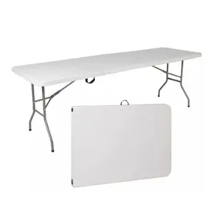 8ft Hdpe Plastic Rechthoekige Witte Bruiloft Banket Eettafel Voor Evenementen