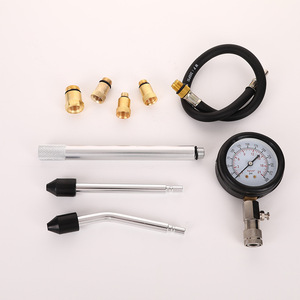 Kit de manomètre de pression de cylindre en alliage d'aluminium, outil de réparation de moteur à double cylindre avec tige allongée et adaptateurs pour voiture et moto - Product Image 1