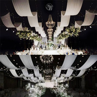 Rideaux en tissu blanc pour mariage, draperies suspendues pour cérémonie de fête, décoration d'événement, toile de fond de fête, tente, plafond suspendu pour mariage
