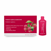 Boisson probiotique à la framboise avec fibres alimentaires, marque privée OEM, 30 ml, sans gras, complément de fruits et légumes, liquide traité thermiquement