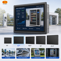 Monitor Táctil para Exteriores de 19 Pulgadas, Alto Brillo, 1000 Nits, PCAP, Unión Óptica, Vidrio Antivandálico de 6 mm, para Kiosco de Carga de Vehículos Eléctricos