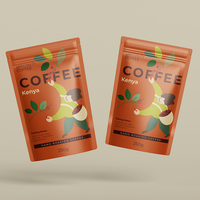 Sachet plat refermable personnalisé en aluminium avec fermeture éclair pour café et thé, type Doypack