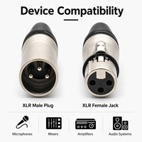 Connecteur XLR professionnel 3 broches à prix d'usine, ensemble de fiches de microphone audio en gros avec coque nickelée pour OEM ODM