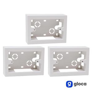 Juego de cajas de conexiones Gloca de 3 cassettes universales de plástico 3P para montaje externo - Product Image 3