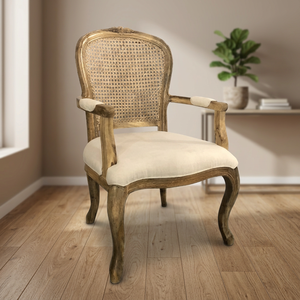 Chaise de salle à manger industrielle vintage en apatite, construction en fer durable, bois de manguier, tissu en toile, meubles pour appartement, maison, hôtel - Product Image 2