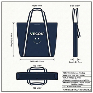Custom Logo <strong>Navy</strong> Blue Canvas Tote <strong>Bag</strong> with Striped Webbing Handles Eco-friendly Reusable Shopping Shoulder <strong>Bag</strong> for Promotion - Product Image 6