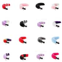 Plug anal vibrant en silicone avec queue de renard véritable remplaçable, pour masturbation SM, produits pour adultes