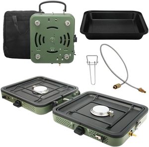 2 Burner 2000W Folding Camping <b>Stove</b> Portable Propane Gas <b>Stove</b> with Carry Bag Adjustable Burners & Piezo Ignition - Product Image 1