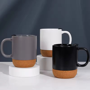 Taza de Café Grande de Porcelana Ecológica con Tapa Antiderrames, Base de Corcho, Color y Logotipo Personalizables, Reutilizable, Gran Capacidad para Camping - Product Image 3