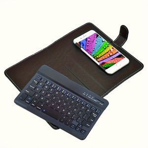 Étui de clavier de téléphone universel détachable en cuir PU avec support rabattable pour <span class=keywords><strong>smartphone</strong></span> iOS <span class=keywords><strong>Android</strong></span> Windows 4,5-6,8 pouces - Product Image 1