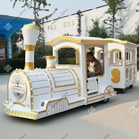 Train électrique en acier durable pour les centres commerciaux utilisation arrière-cour publique nouvelle locomotive extérieure monte train touristique