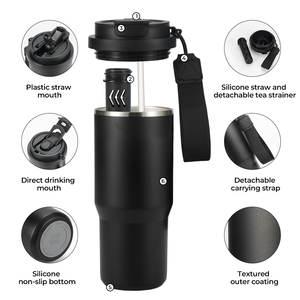 750mL Insulated Stainless Steel Travel Cup Tumbler Water Bottle with Carrying Handle Factory Direct Vacuum <b>Flask</b> - Product Image 4